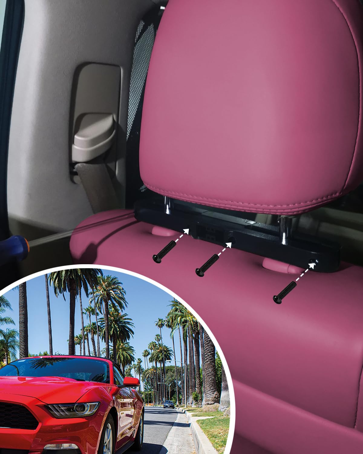 Car Headrest Mount Holders for Dual Screen Portable DVD Player